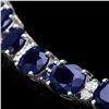 Image 2 : 14K WHITE GOLD 35CT SAPPHIRE 0.70CT DIAMOND BRACELET