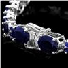 Image 3 : 14K WHITE GOLD 35CT SAPPHIRE 0.70CT DIAMOND BRACELET