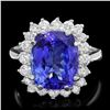 Image 1 : 14K WHITE GOLD 6.00CT TANZANITE 0.90CT DIAMOND RING