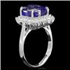 Image 2 : 14K WHITE GOLD 6.00CT TANZANITE 0.90CT DIAMOND RING