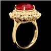 Image 2 : 14K YELLOW GOLD 8.20CT RUBY 1.40CT DIAMOND RING