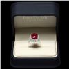 Image 3 : 14K WHITE GOLD 7CT RUBY 1.55CT DIAMOND RING