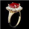 Image 2 : 14K YELLOW GOLD 5.00CT RUBY 1.50CT DIAMOND RING