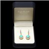 Image 3 : 14K YELLOW GOLD 4.00CT TURQUOISE 1.50CT DIAMOND EARRINGS