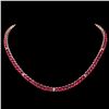 Image 1 : 14K YELLOW GOLD 52.00CT RUBY 1.00CT DIAMOND NECKLACE