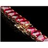 Image 3 : 14K YELLOW GOLD 52.00CT RUBY 1.00CT DIAMOND NECKLACE