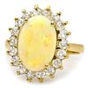 Image 3 : 14K YELLOW GOLD 3.00CT OPAL 1.00CT DIAMOND RING