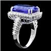 Image 2 : 18K WHITE GOLD 11.00CT TANZANITE 1.80CT DIAMOND RING