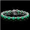 Image 1 : 14K WHITE GOLD 13.5CT EMERALD .75CT DIAMOND BRACELET