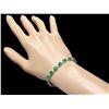 Image 3 : 14K WHITE GOLD 13.5CT EMERALD .75CT DIAMOND BRACELET