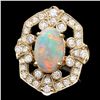 Image 1 : 14K YELLOW GOLD 2.50CT OPAL 1.25CT DIAMOND RING