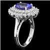 Image 2 : 14K WHITE GOLD 3.77CT TANZANITE 1.58CT DIAMOND RING