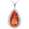 Image 3 : 14K WHITE GOLD 30CT MORGANITE 3.15CT DIAMOND PENDANT