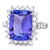 Image 3 : 18K WHITE GOLD 6.50CT TANZANITE 1.10CT DIAMOND RING