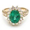 Image 3 : 14K YELLOW GOLD 2.65CT EMERALD 1.10CT DIAMOND RING