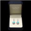 Image 5 : 14K WHITE GOLD 4.00CT TURQUOISE 1.70CT DIAMOND EARRINGS