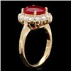 Image 2 : 14K YELLOW GOLD 4.00CT RUBY 0.90CT DIAMOND RING