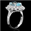 Image 2 : 14K WHITE GOLD 4.35CT AQUAMARINE 0.77CT DIAMOND RING