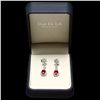 Image 5 : 14K WHITE GOLD 5.00CT RUBY 2.50CT DIAMOND EARRINGS