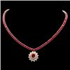 Image 1 : 14K YELLOW GOLD 51CT RUBY 1.70CT DIAMOND NECKLACE