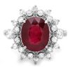 Image 3 : 14K WHITE GOLD 4.5CT RUBY 0.75CT DIAMOND RING