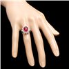 Image 4 : 14K WHITE GOLD 4.5CT RUBY 0.75CT DIAMOND RING