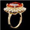 Image 2 : 14K YELLOW GOLD 10.00CT CITRINE 1.00CT DIAMOND RING