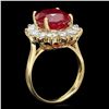 Image 2 : 14K YELLOW GOLD 8.00CT RUBY 2.00CT DIAMOND RING