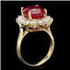 Image 2 : 14K YELLOW GOLD 8.00CT RUBY 2.00CT DIAMOND RING