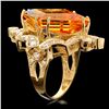 Image 2 : 14K YELLOW GOLD 16.00CT CITRINE 1.00CT DIAMOND RING