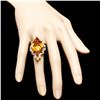 Image 4 : 14K YELLOW GOLD 16.00CT CITRINE 1.00CT DIAMOND RING