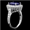 Image 2 : 14K WHITE GOLD 5.00CT SAPPHIRE 1.00CT DIAMOND RING