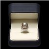 Image 4 : 14K WHITE GOLD 14MM PEARL 0.70CT DIAMOND RING