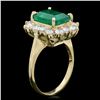 Image 2 : 18K YELLOW GOLD 3.50CT EMERALD 1.30CT DIAMOND RING