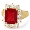 Image 3 : 14K YELLOW GOLD 5.00CT RUBY 1.25CT DIAMOND RING