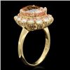 Image 2 : 14K YELLOW GOLD 4.70CT MORGANITE 1.00CT DIAMOND RING