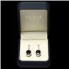 Image 3 : 14K WHITE GOLD 14CT SAPPHIRE 1.50CT DIAMOND EARRINGS