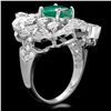 Image 2 : 14K WHITE GOLD 1.50CT EMERALD 1.35CT DIAMOND RING