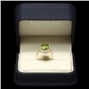 Image 3 : 14K YELLOW GOLD 4.50CT PERIDOT 1.20CT DIAMOND RING