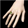 Image 4 : 14K YELLOW GOLD 4.50CT PERIDOT 1.20CT DIAMOND RING