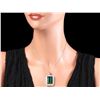 Image 3 : 18K WHITE GOLD 27.00CT TOURMALINE 4.40CT DIAMOND PENDANT