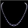 Image 1 : 14K WHITE GOLD 30CT SAPPHIRE 1.35CT DIAMOND NECKLACE