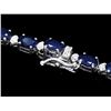 Image 2 : 14K WHITE GOLD 30CT SAPPHIRE 1.35CT DIAMOND NECKLACE