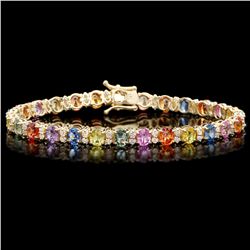 14K YELLOW GOLD 11CT SAPPHIRE 1.4CT DIAMOND BRACELET