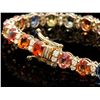 Image 2 : 14K YELLOW GOLD 11CT SAPPHIRE 1.4CT DIAMOND BRACELET