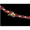 Image 2 : 14K YELLOW GOLD 24.00CT RUBY 1.00CT DIAMOND NECKLACE