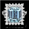 Image 1 : 14K WHITE GOLD 2.00CT AQUAMARINE 1.00CT DIAMOND RING