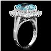 Image 2 : 14K WHITE GOLD 2.00CT AQUAMARINE 1.00CT DIAMOND RING