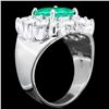 Image 2 : 18K WHITE GOLD 2.00CT EMERALD 2.60CT DIAMOND RING