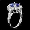 Image 2 : 14K WHITE GOLD 3.50CT TANZANITE 1.00CT DIAMOND RING